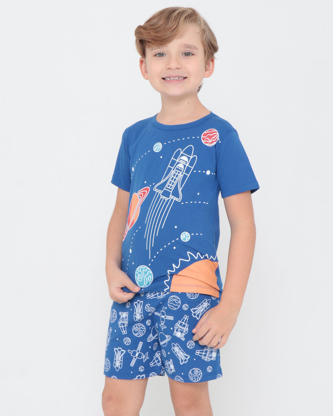 Pijama-Curto-Infantil-Estampa-Espacial-Azul-