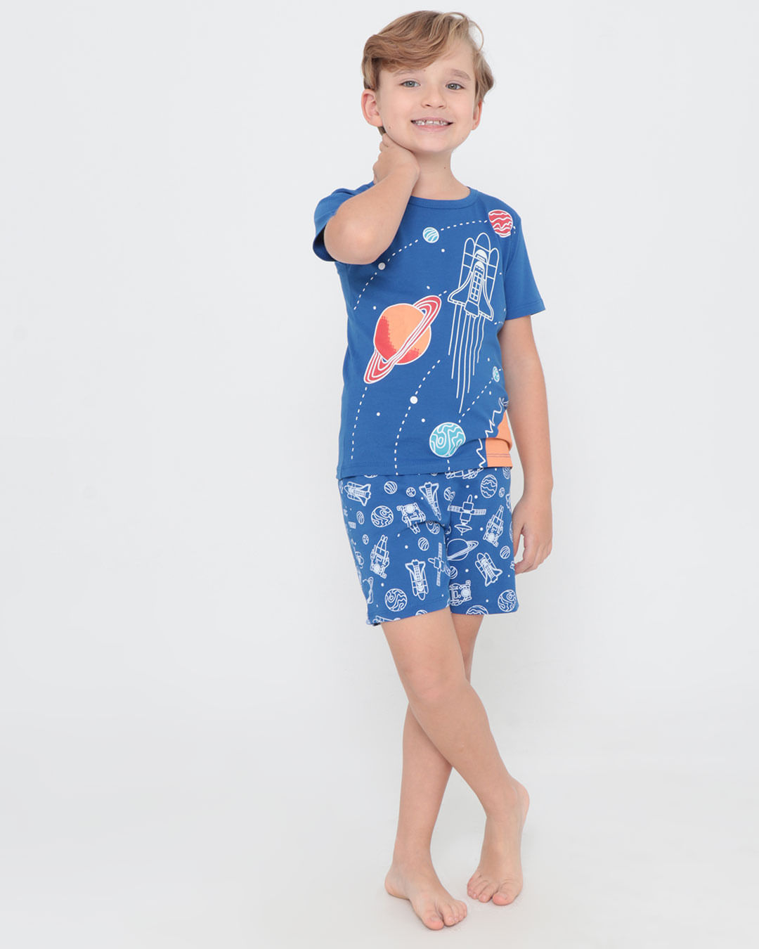 Pijama-Curto-Infantil-Estampa-Espacial-Azul-