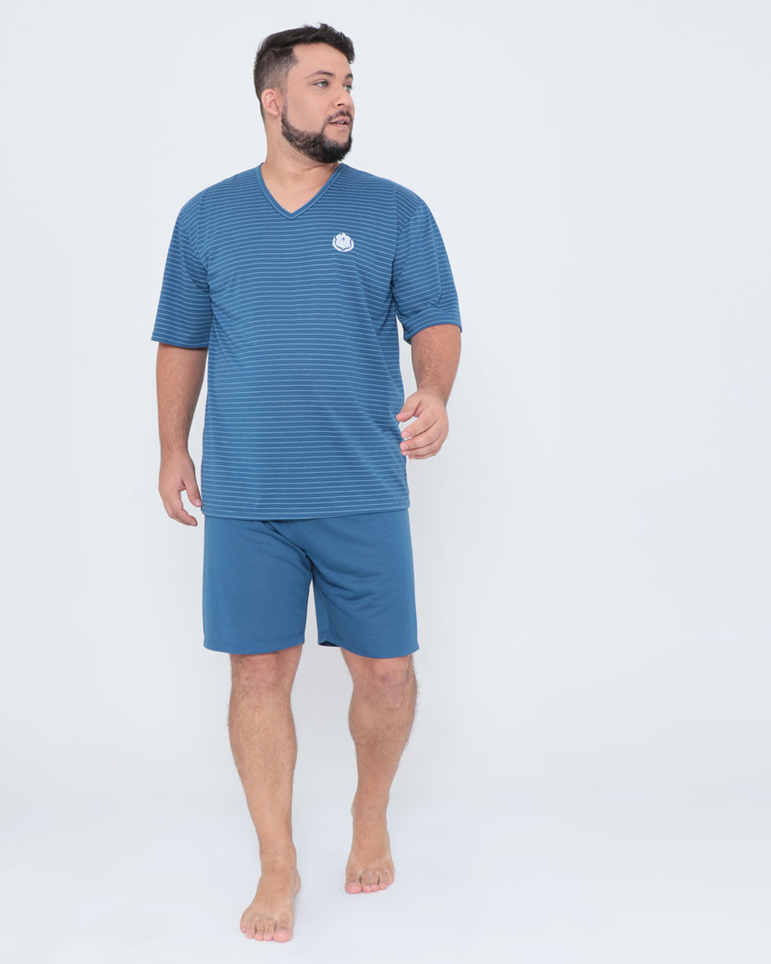 Pijama-Masculino-Plus-Size-Listrado-Azul