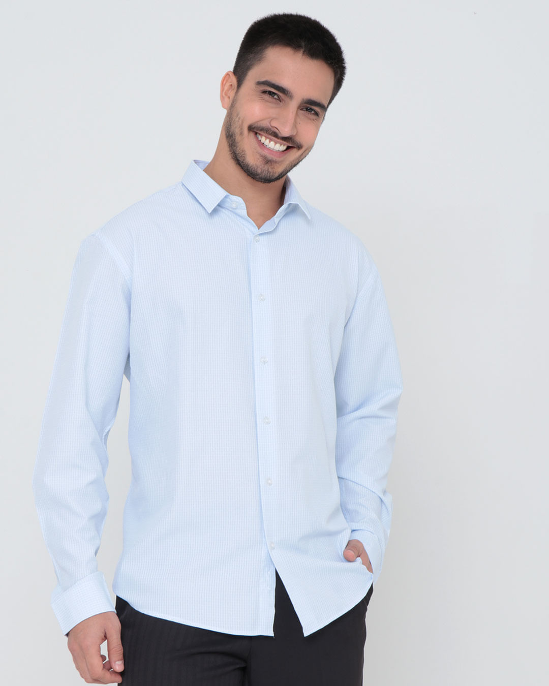 Camisa-Social-Masculina-Manga-Longa-Azul-Claro-