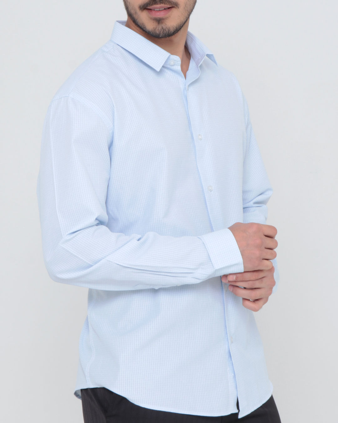 Camisa-Social-Masculina-Manga-Longa-Azul-Claro-