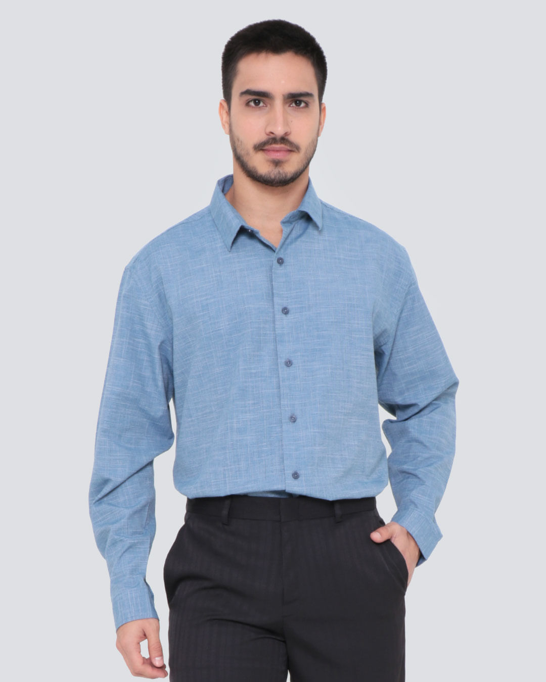 Camisa-Social-Masculina-Manga-Longa-Listrada-Azul--