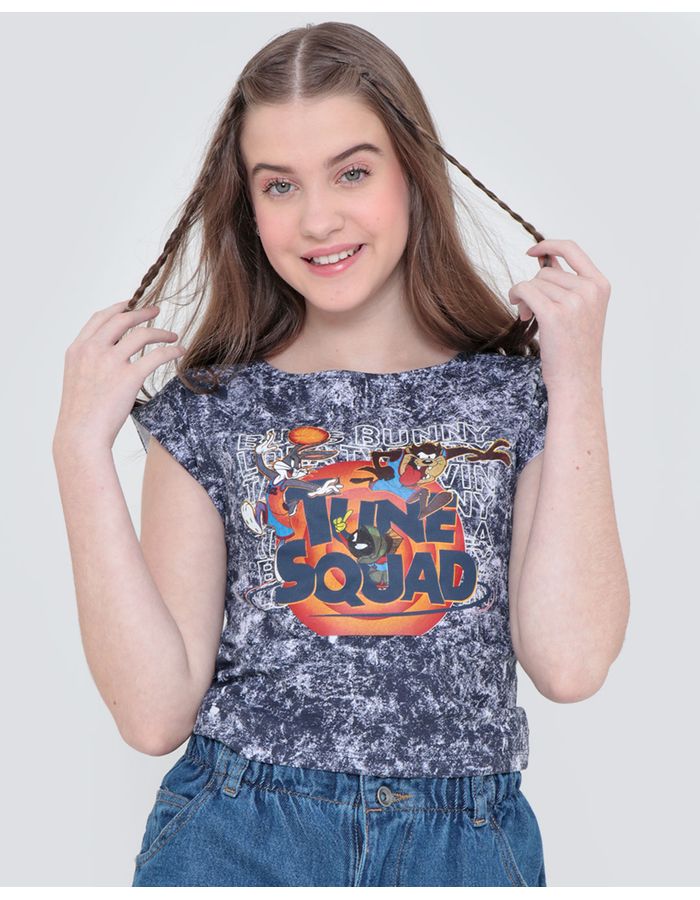 Camiseta-Juvenil-Tie-Dye-Space-Jam-Looney-Tunes-Marinho