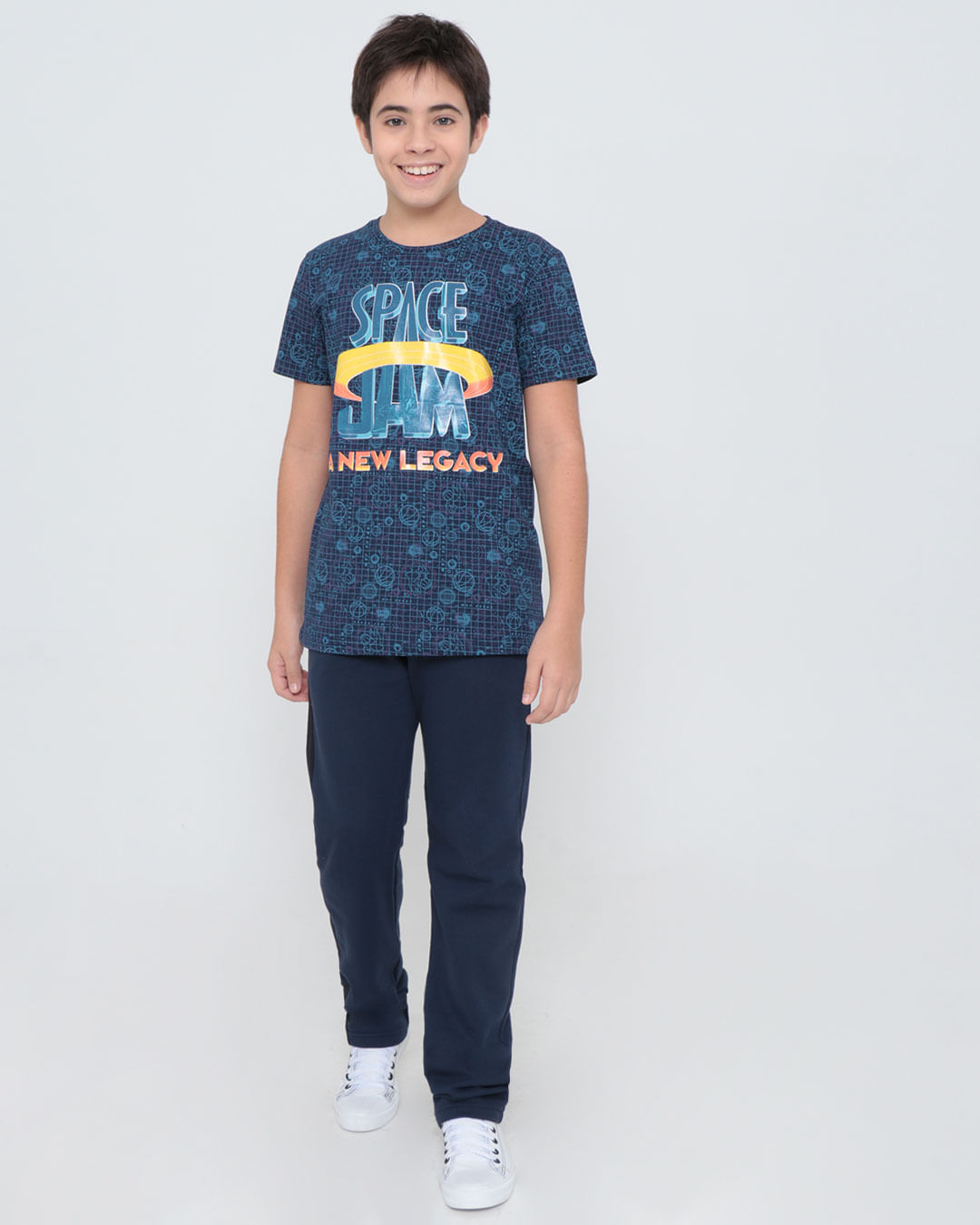 Camiseta-Juvenil-Estampa-Espacial-Azul-Marinho