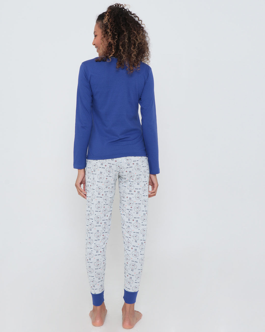 Pijama-Feminino-Longo-Estampa-Ovelha-Azul