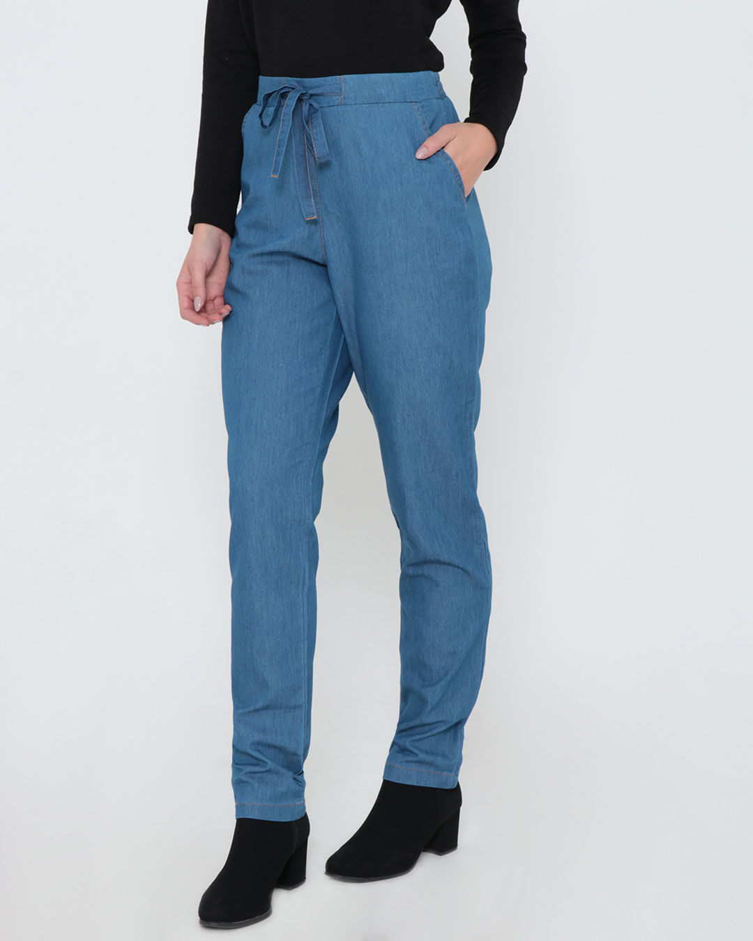 Calca-Jeans-Feminina-Elastico-Reta-Azul