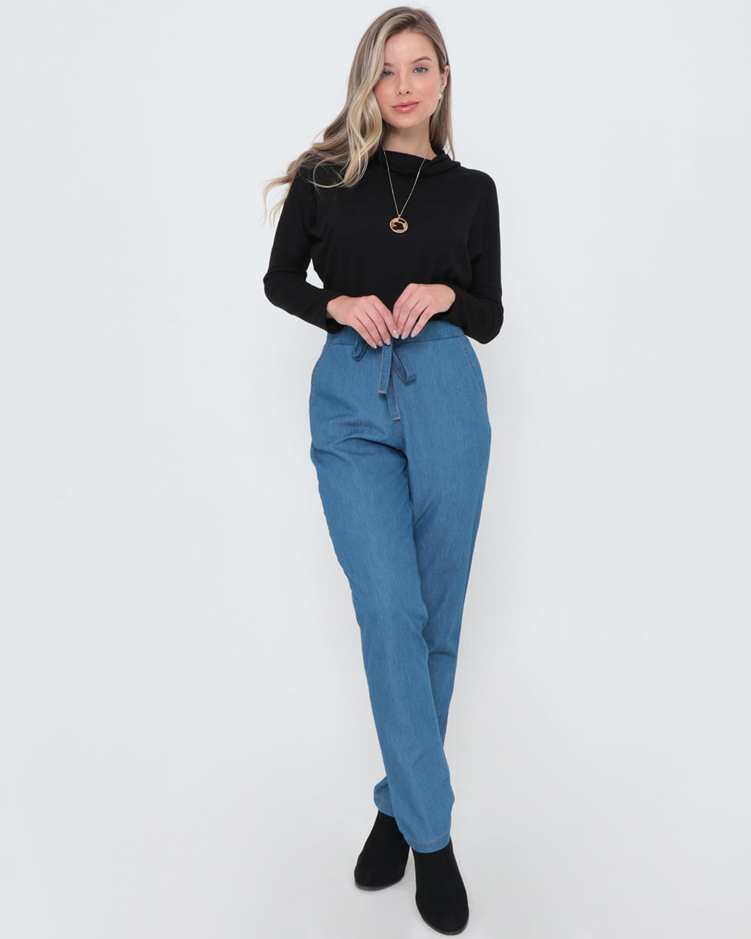 Calca-Jeans-Feminina-Elastico-Reta-Azul