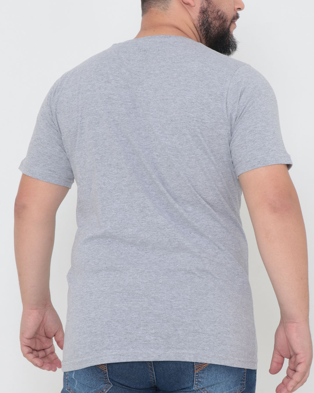 Camiseta-Masculina-Plus-Size-Basica-Mescla-Cinza