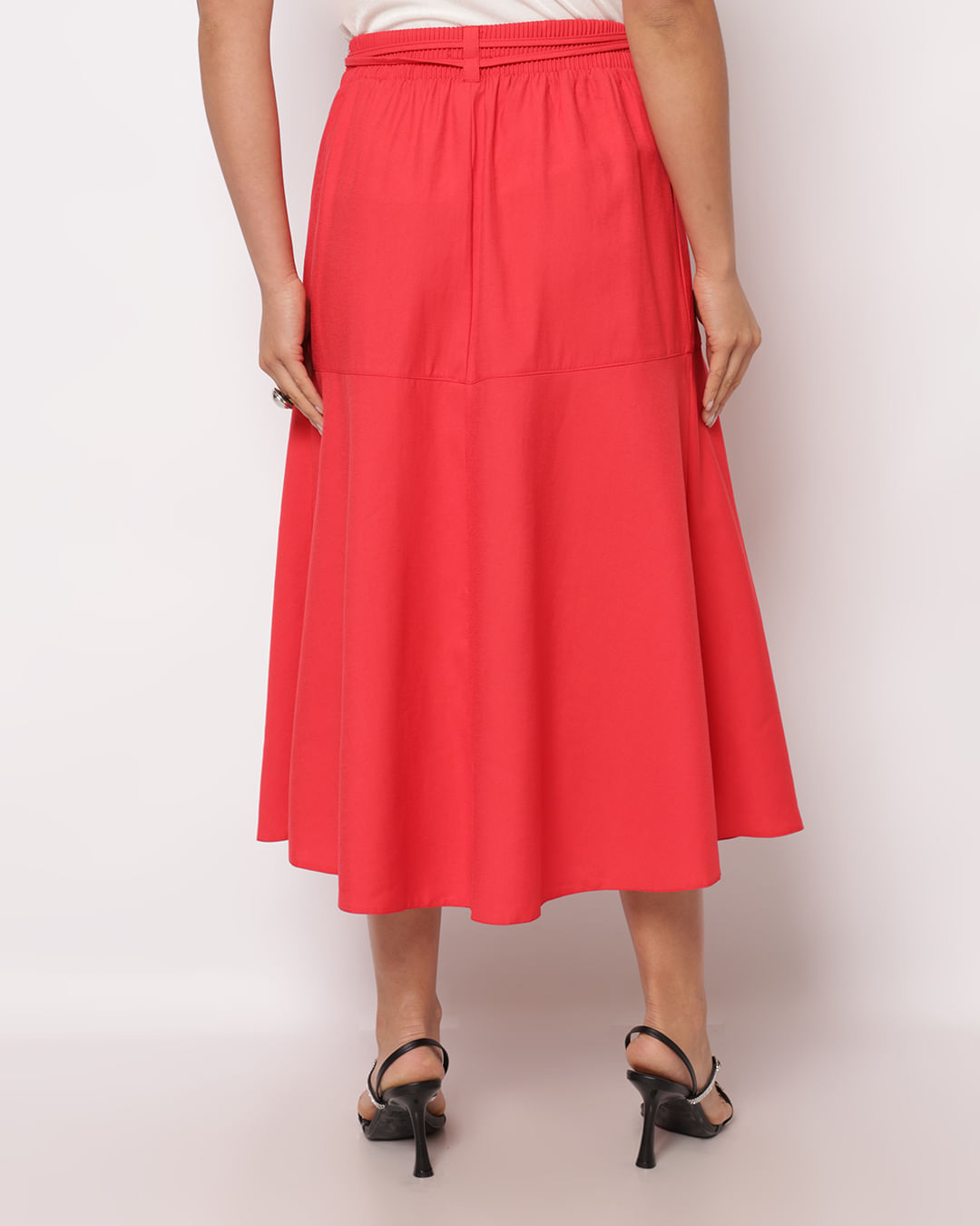 Saia-Midi-Evase-Cinto-Fivela-9584---Vermelho