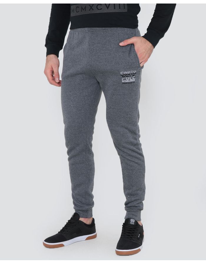 Calca-Moletom-Masculina-Jogger-Bordada-Cinza-Escuro