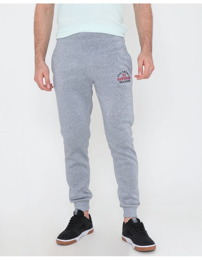 Calca-Moletom-Masculina-Jogger-Estampada-Cinza-Claro