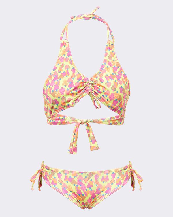 Conjunto Biquíni Juvenil Frente Única Estampado Caju + Proteção UV50+ Verde 16