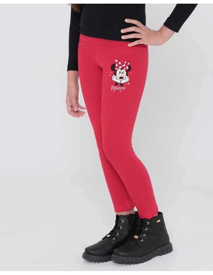 Calca-Legging-Infantil-Estampa-Minnie-Disney-Vermelha