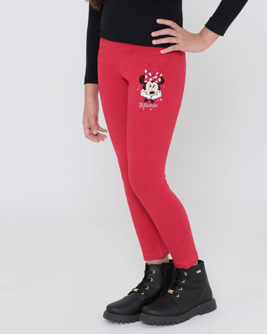 Calca-Legging-Infantil-Estampa-Minnie-Disney-Vermelha