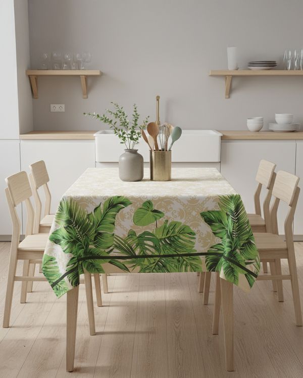Toalha de Mesa Quadrada Raner 140cm x140cm Estampada Branca UN