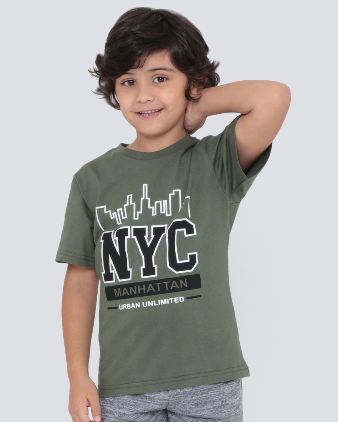 Camiseta-Infantil-Estampa-NYC-Verde-Escuro