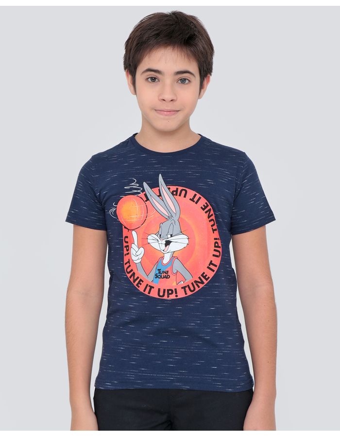 Camiseta-Juvenil-Pernalonga-Looney-Tunes-Azul-Marinho