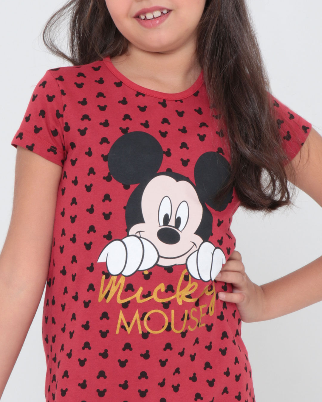Camisola-Infantil-Estampa-Mickey-Mouse-Disney-Vermelha-