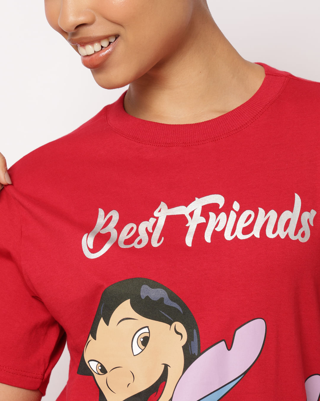 Camiseta-110304t-Stitch-Friends-Pg---Vermelho