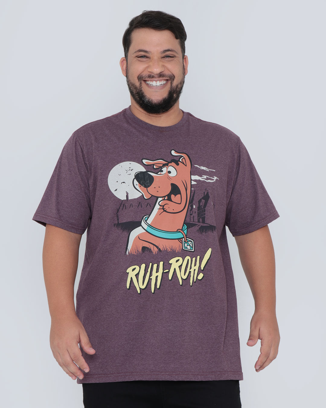 Camiseta-Plus-Size-Estampa-Scooby-Doo-Warner-Vinho-