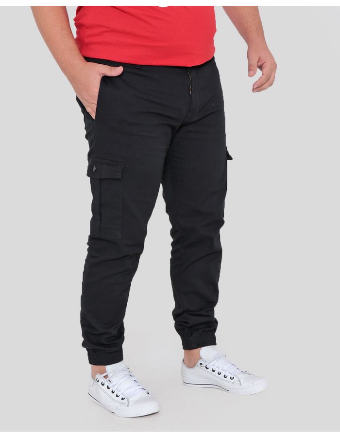 Calca-Sarja-Masculina-Plus-Size-Jogger-Preta