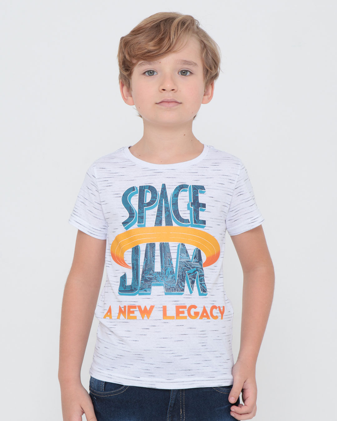 Camiseta-Infantil-Flame-Space-Jam-Looney-Tunes-Branca
