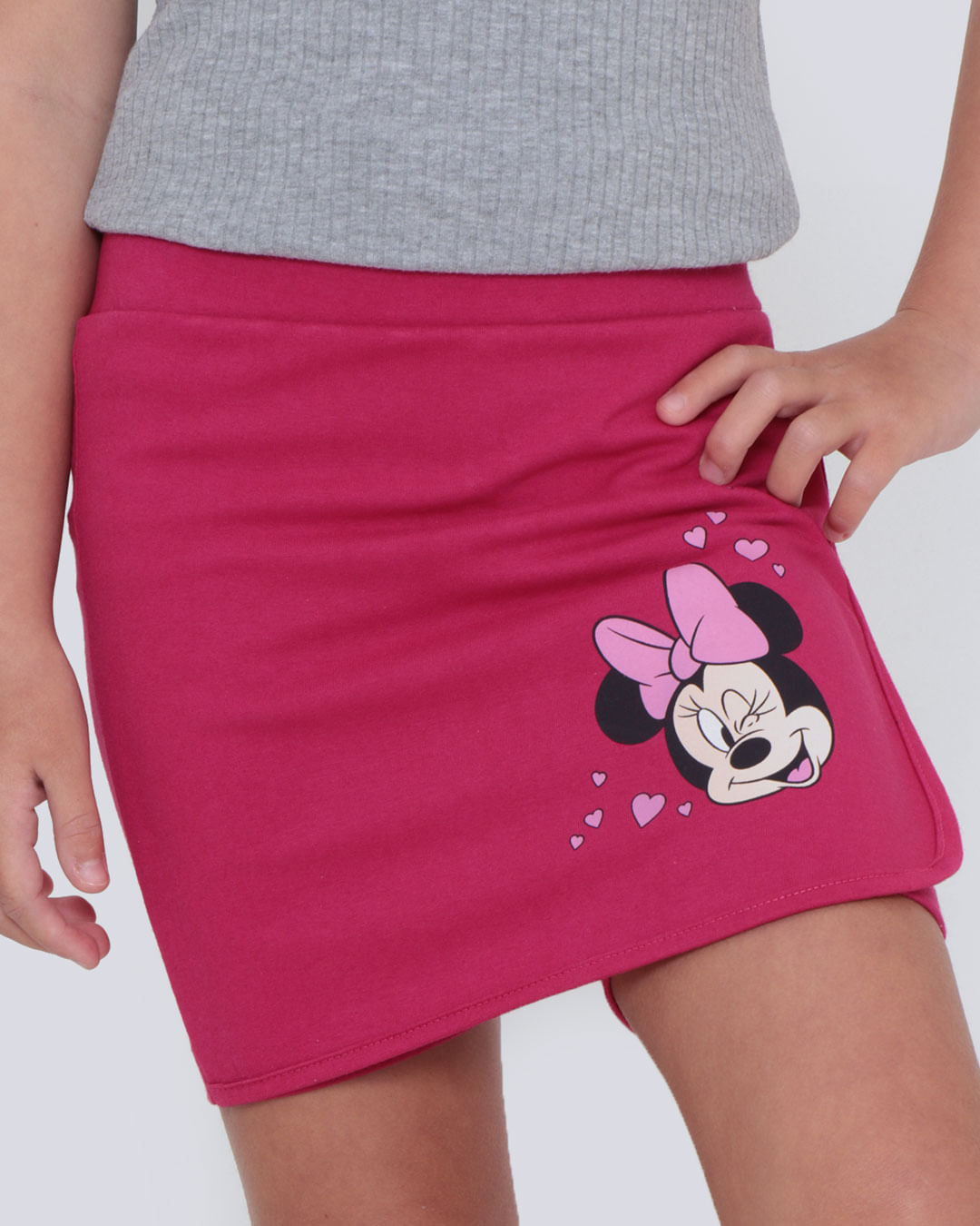 Short-Saia-Infantil-Estampa-Minnie-Disney-Rosa-Pink