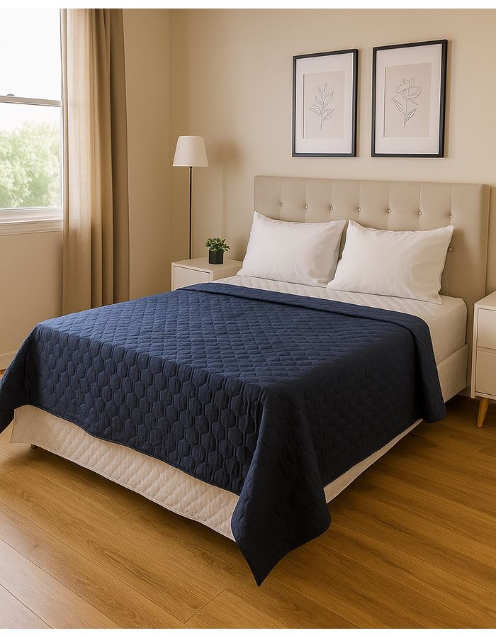 Colcha-Casal-Rolinho-Lisa---Marinho-Outros