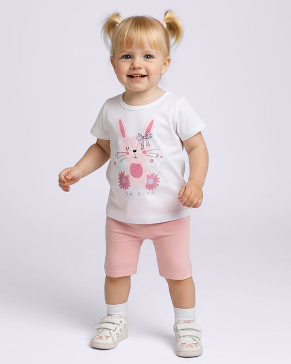 Blusa Bebê Estampa Coelhinho com Glitter Manga Curta Branca 3