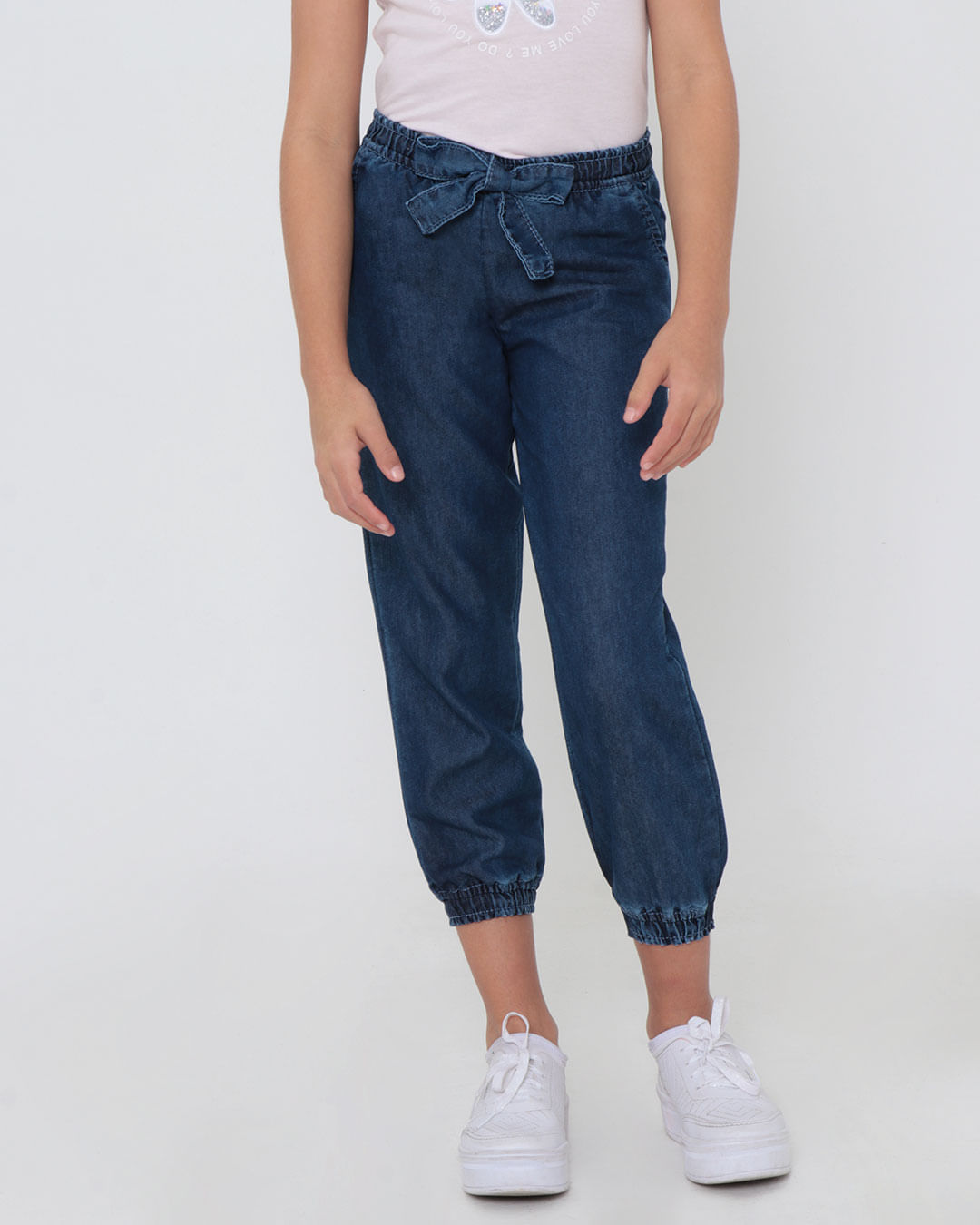 Calca-Jeans-Infantil-Lacinho-Jogger-Azul-Escuro