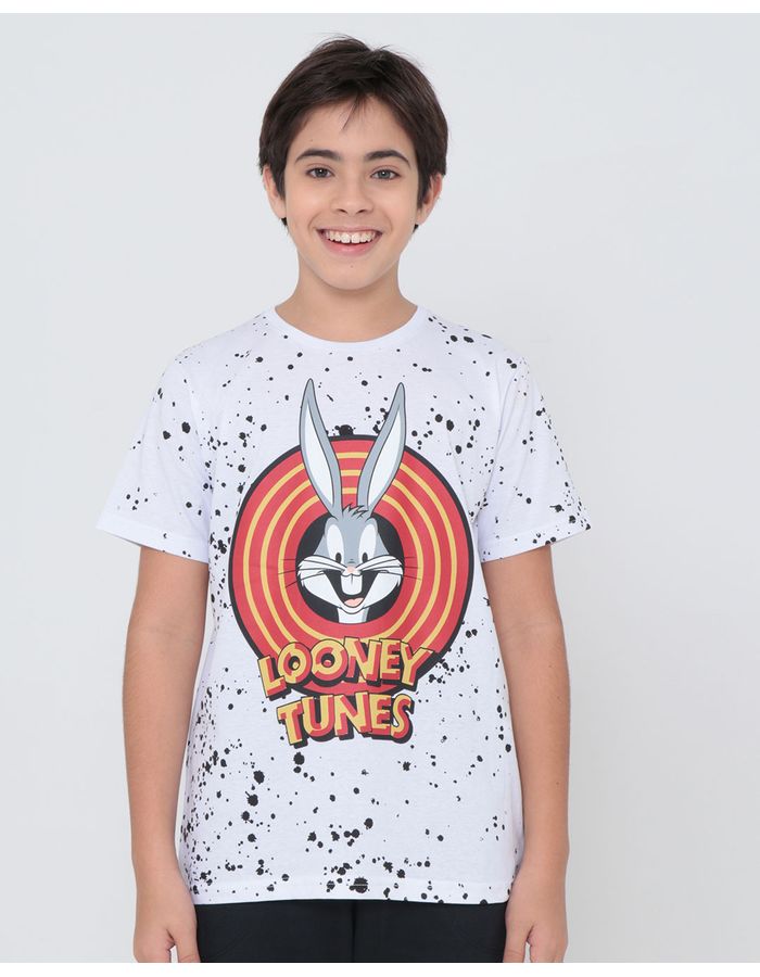 Camiseta-Juvenil-Estampa-Looney-Tunes-Branca