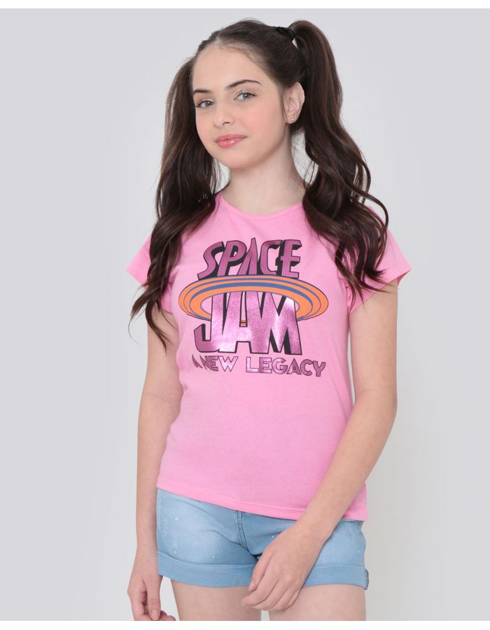 Camiseta-Juvenil-Space-Jam-Looney-Tunes-Rosa