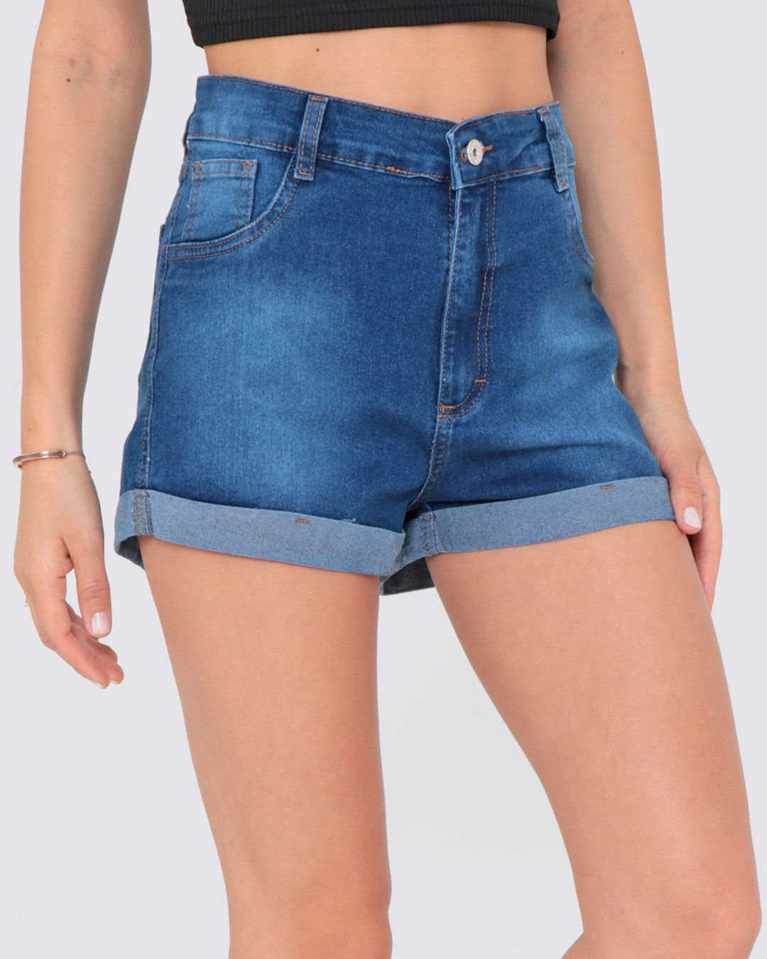 Short-Jeans-Feminino-Barra-Dobrada-Denim-Azul