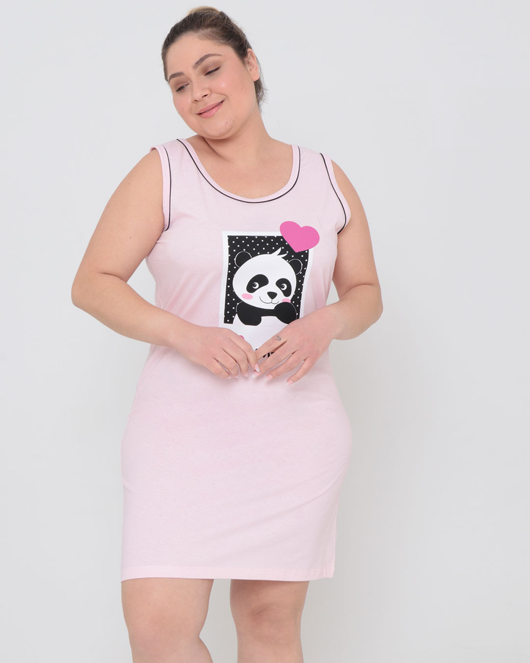 Camisola-Regata-Plus-Size-Estampa-Panda-Rosa-Claro