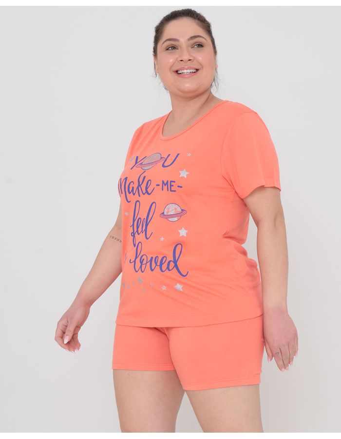 Pijama-Plus-Size-Feminino-Estampa-Estrelas-Laranja