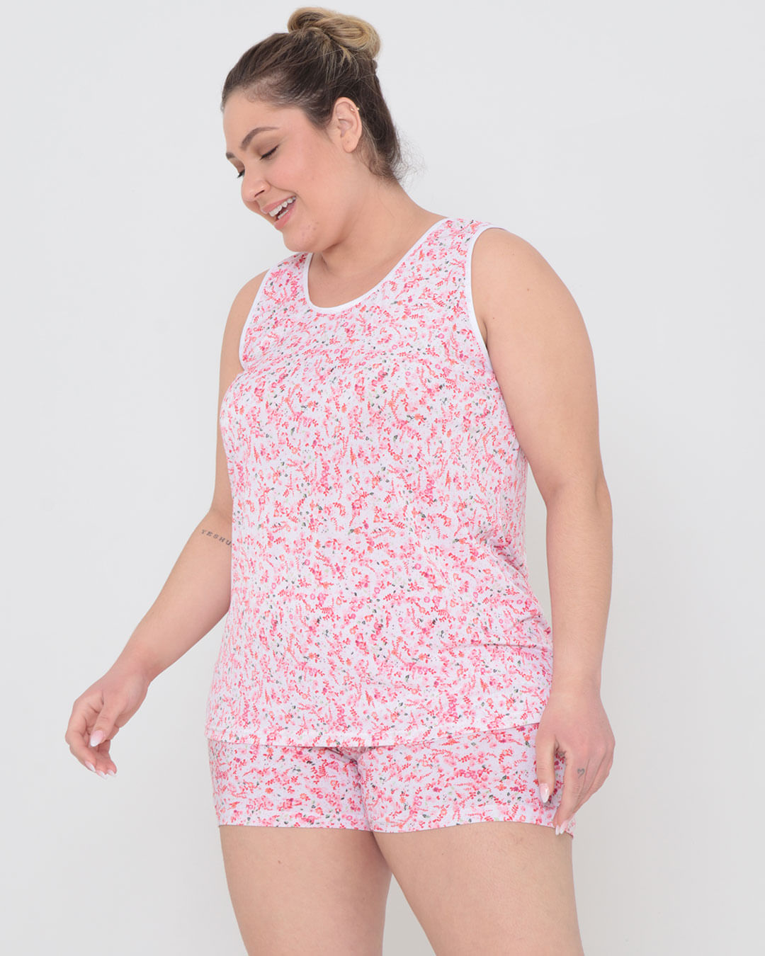 Pijama-Plus-Size-Feminino-Estampa-Floral-Rosa