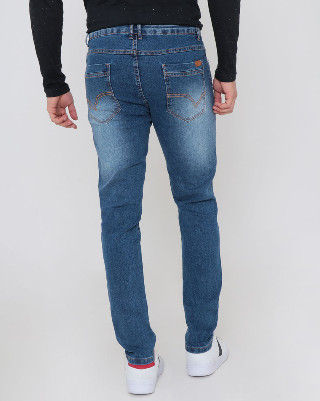Calca-Jeans-Masculina-Com-Puidos-E-Cordao-Azul