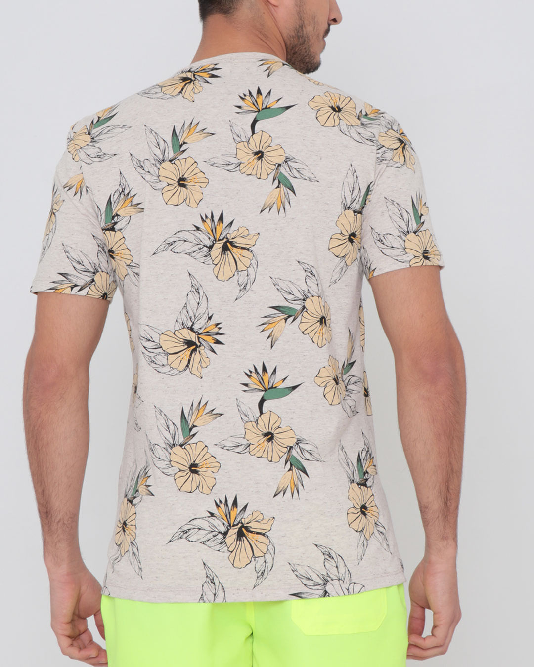 Camiseta-Estampa-Floral-Mescla-Bege-Claro