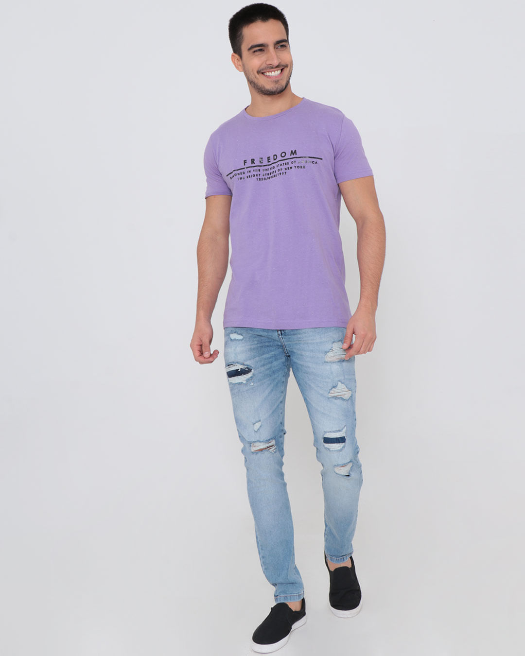 Calca-Jeans-Masculina-Destroyed-Azul