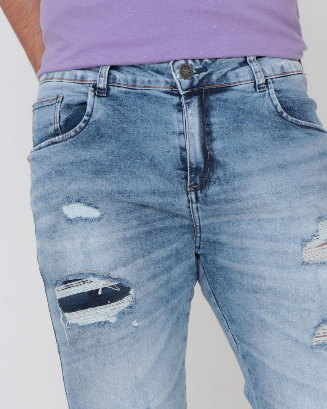 Calca-Jeans-Masculina-Destroyed-Azul
