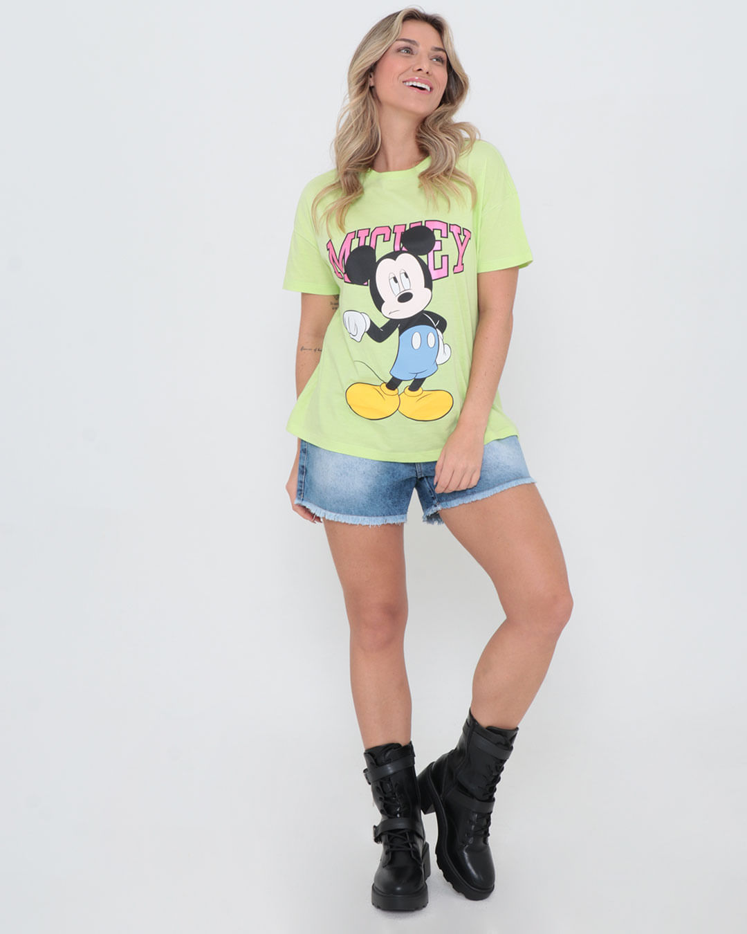 Camiseta-Estampa-Mickey-Mouse-Disney-Verde-Claro