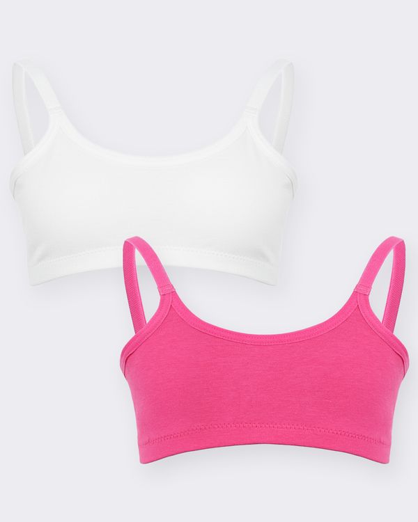 Kit 2 Tops Infantil Sem Bojo DelRio Kids Rosa e Branco M
