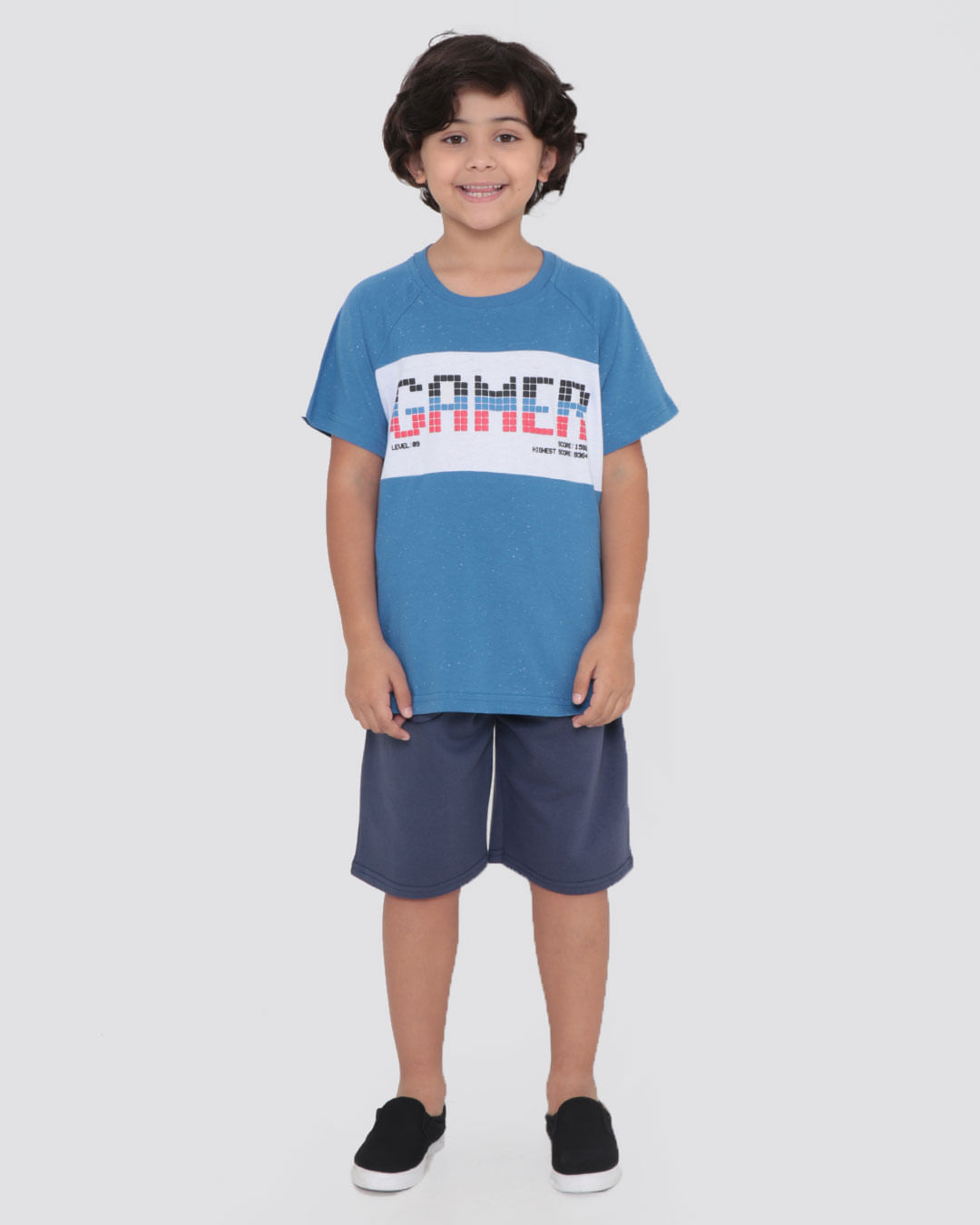 Camiseta-Infantil-Estampa-Game-Botone-Azul