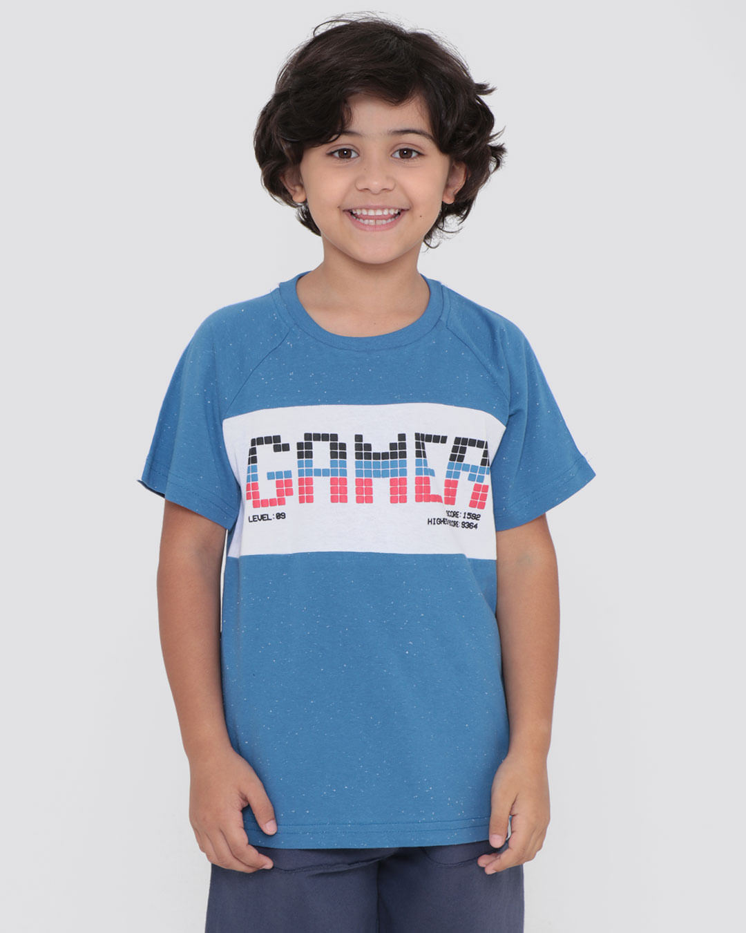 Camiseta-Infantil-Estampa-Game-Botone-Azul