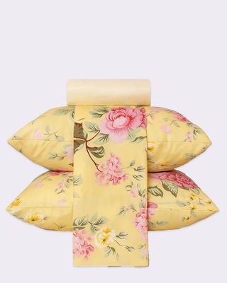 Jg-De-Cama-Queen-4pcs-Duplo-Micropercal---Amarelo-Floral