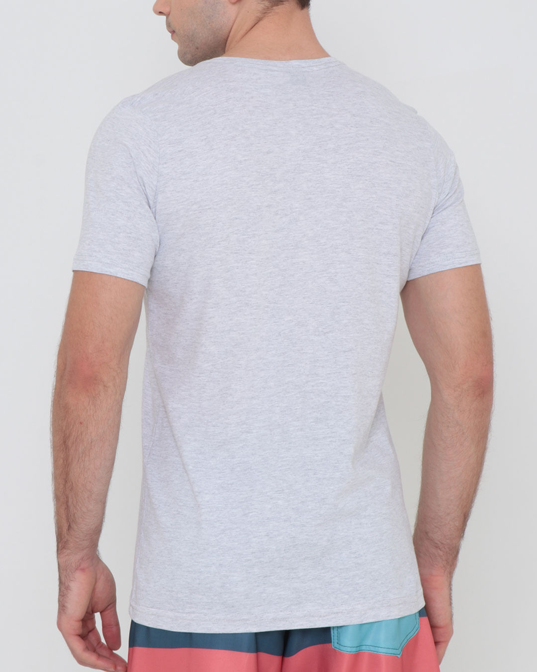 Camiseta-Masculina-Mescla-Estampada-Trademark-Cinza