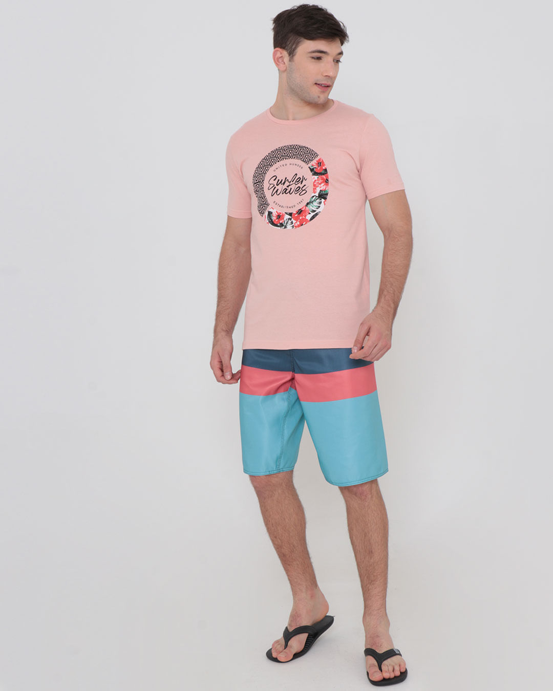 Camiseta-Surf-Estampa-Surfer-Waves-Rosa