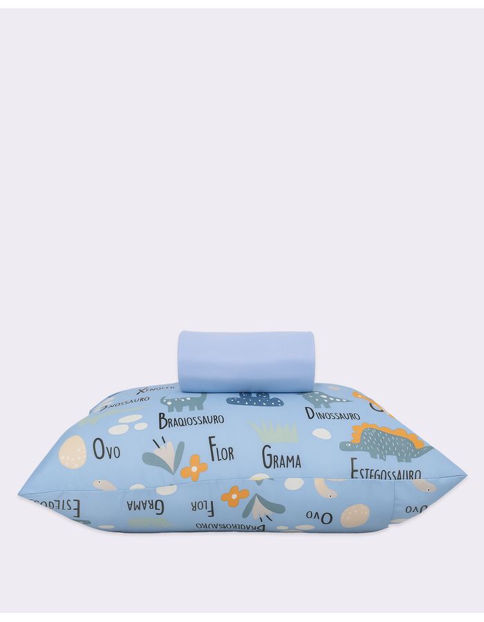 Jogo-Cama--2-Pcs-Dino-Mix---Azul