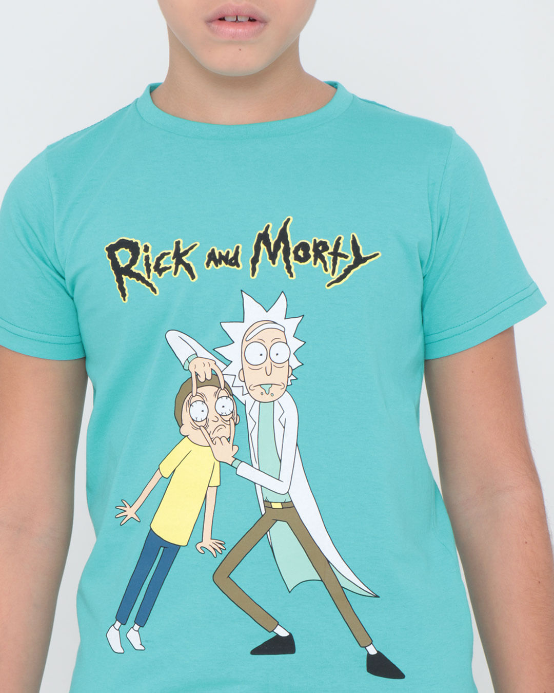 Camiseta-Juvenil-Estampa-Rick-And-Morty-Verde