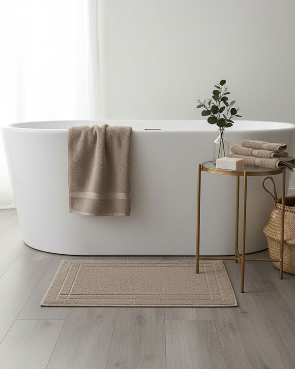 Toalha De Piso Antiderrapante Atlântica 50cm x 70cm Cinza UN